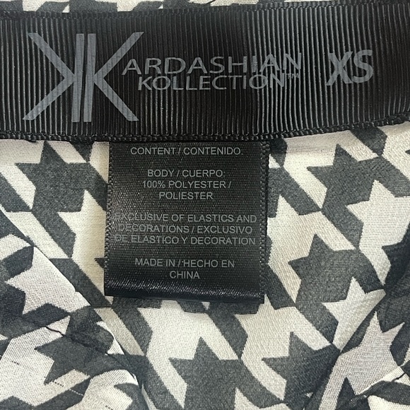 Kardashian Kollection Black White Houndstooth Sheer Dress XS - Picture 6 of 10